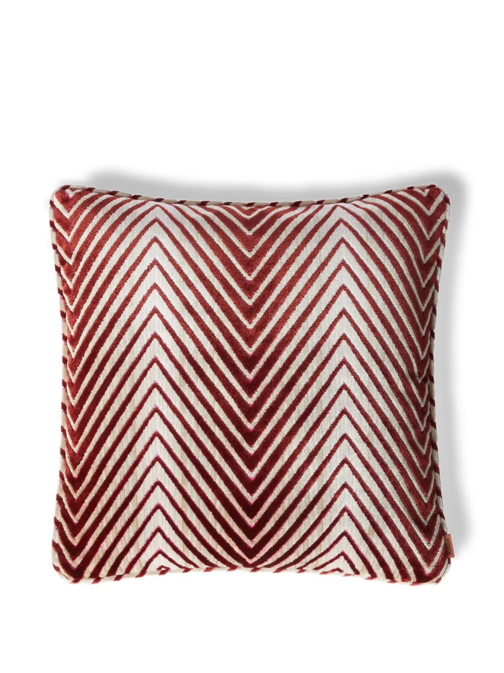 Missoni Chevron Velvet Cushion (40cm X 40cm) In Red