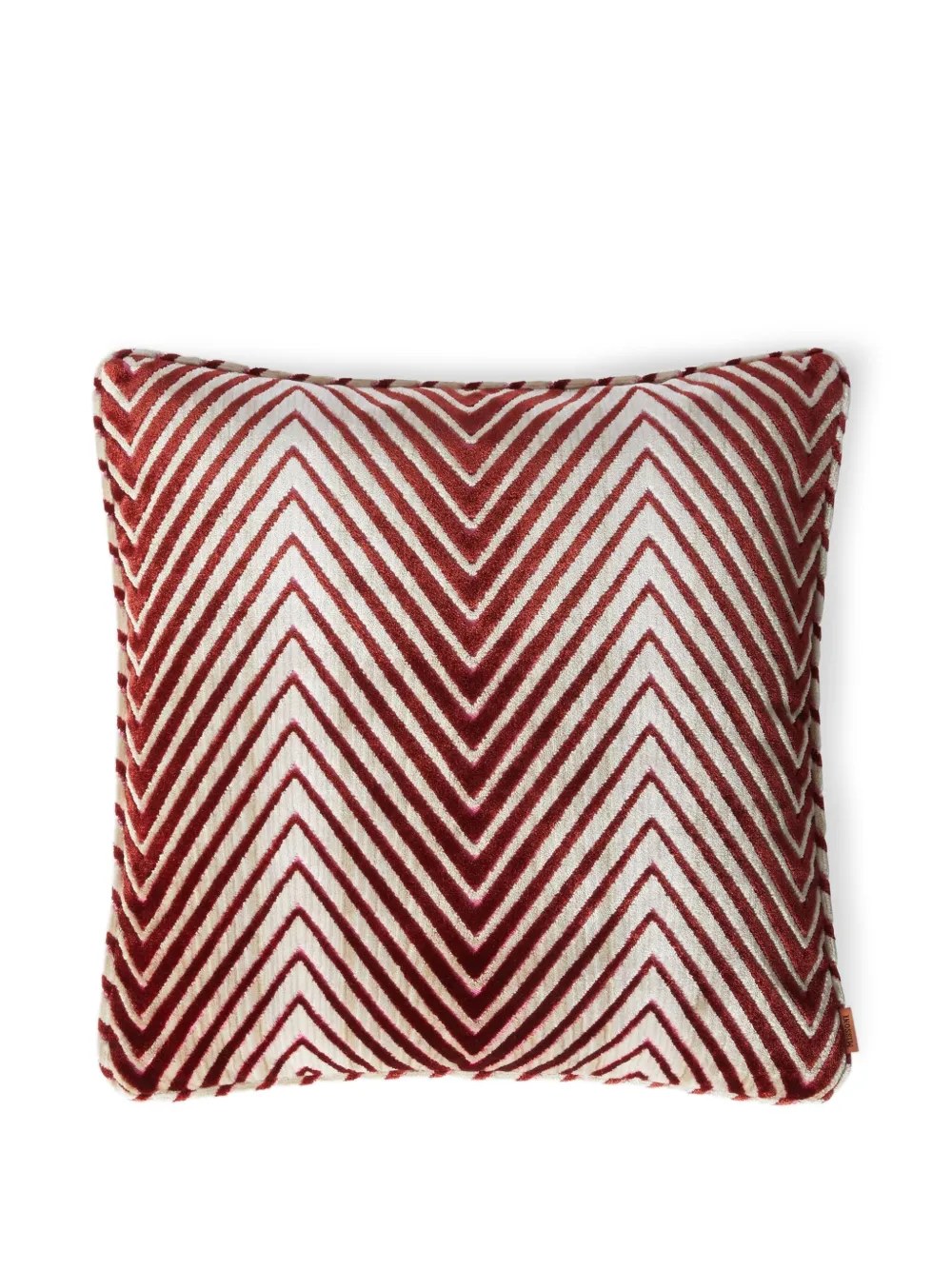 Missoni Home chevron velvet cushion (40cm x 40cm) | Red | Image 1