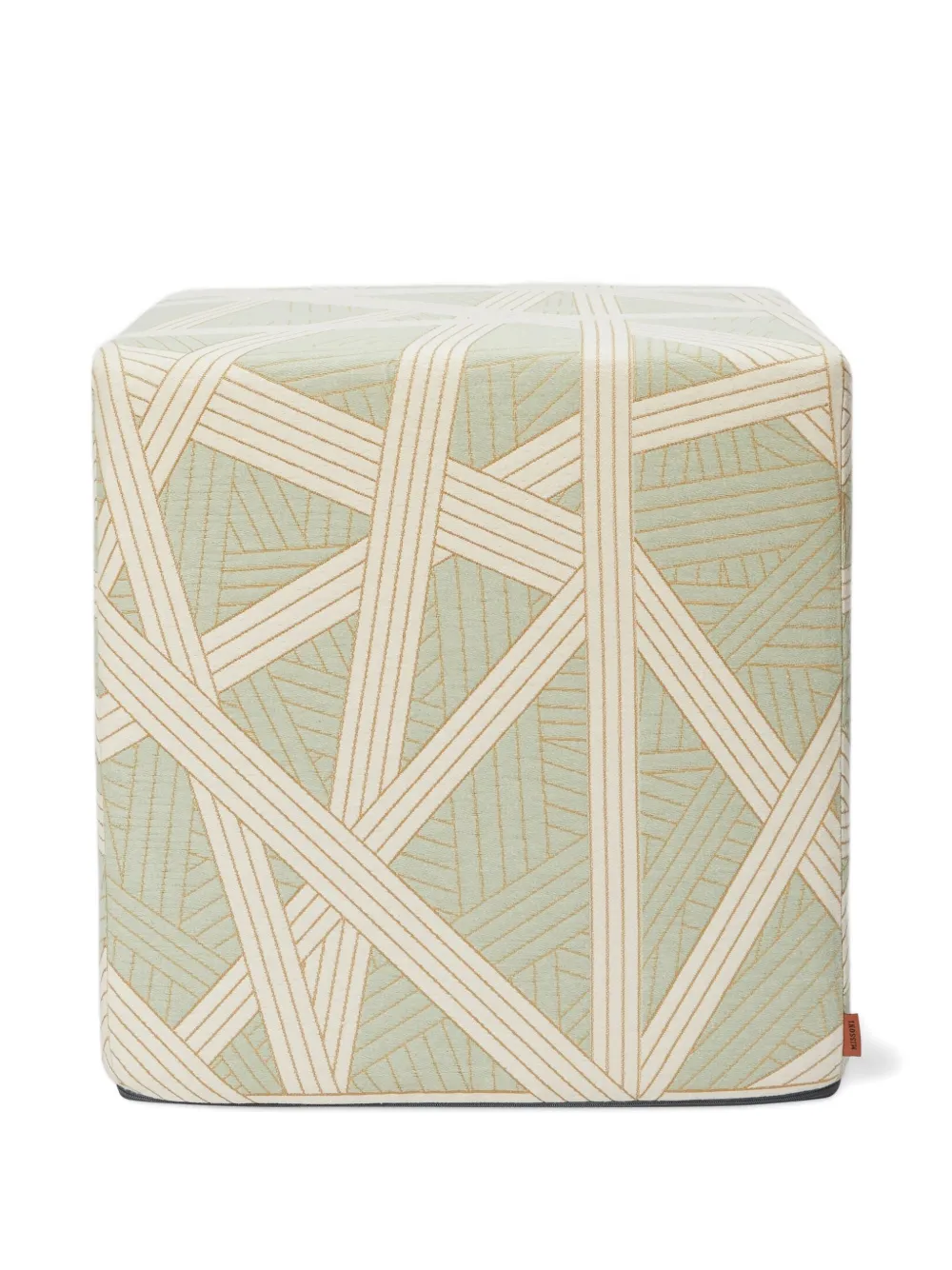 Missoni Nastri 40x40x40 Cm Footstool Cube With Contrasting Stitching In Green