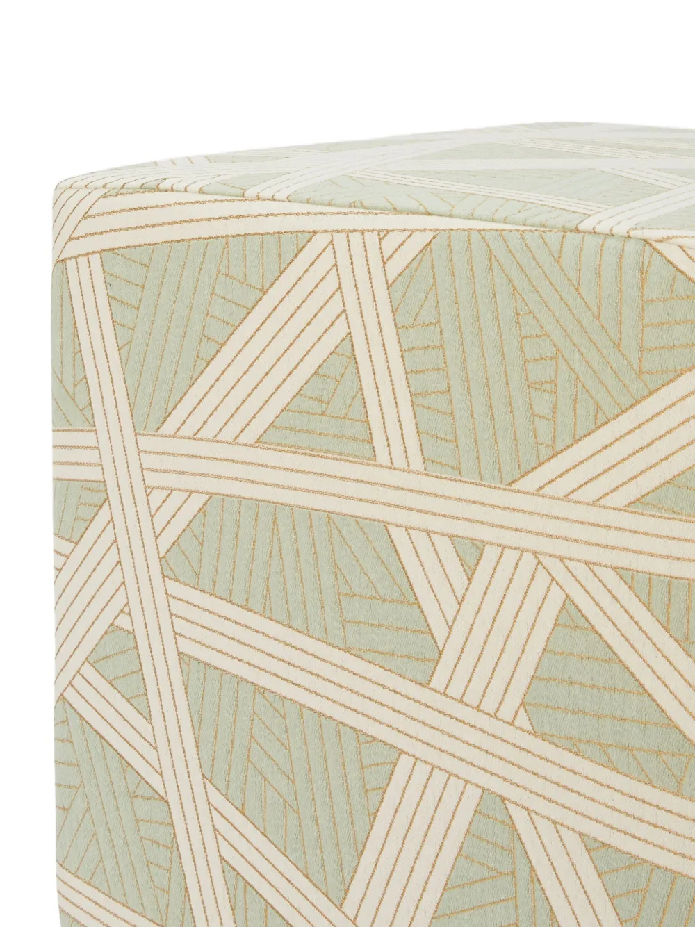 Missoni Nastri 40x40x40 Cm Footstool Cube With Contrasting Stitching In Green