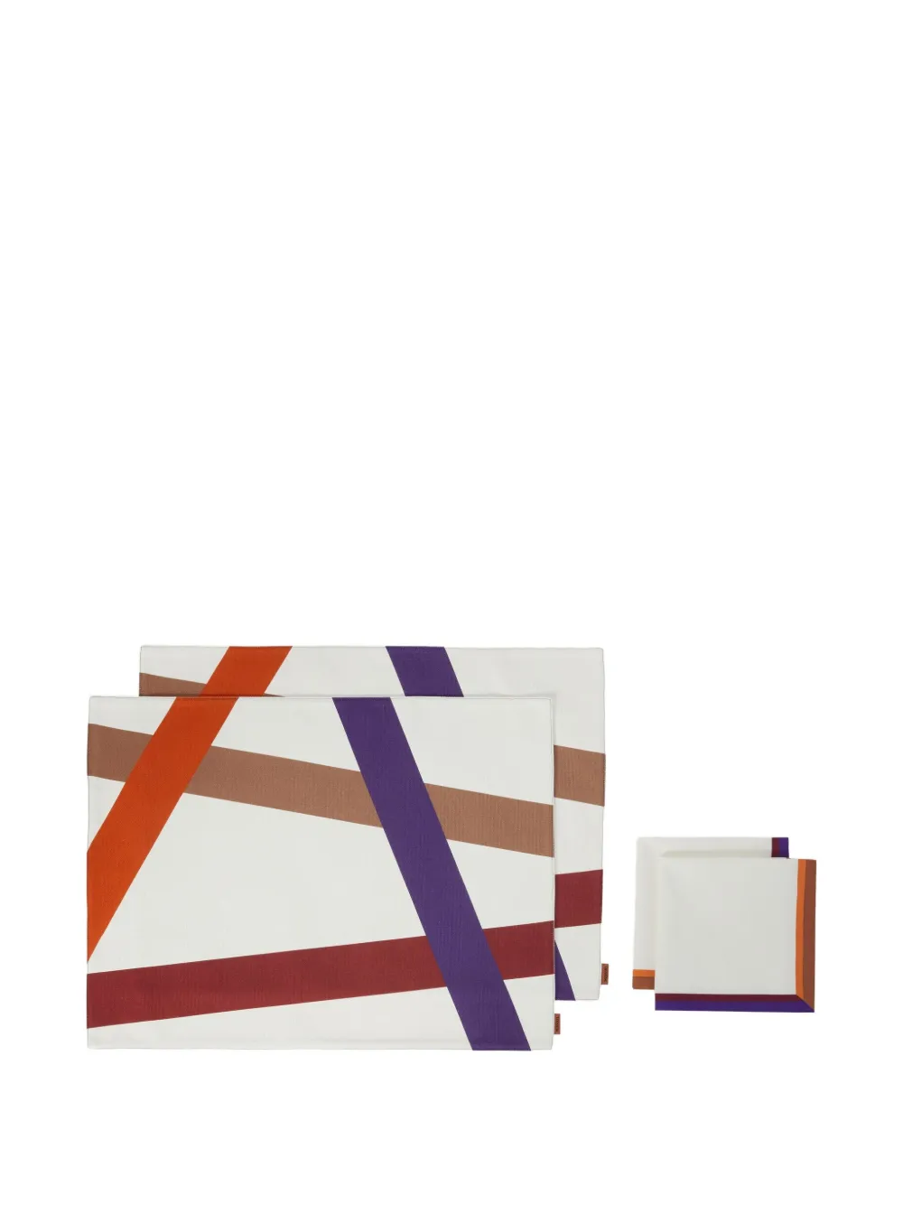 Missoni Home Nastri diagonal-stripe table cloth set | White | Image 1
