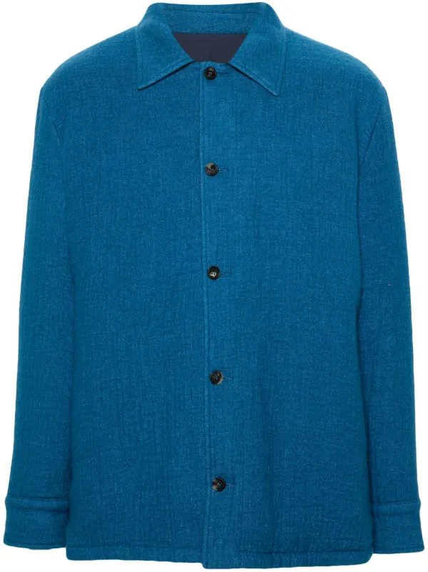 Gabriela Hearst Argus Reversible Shirt Jacket in Blue