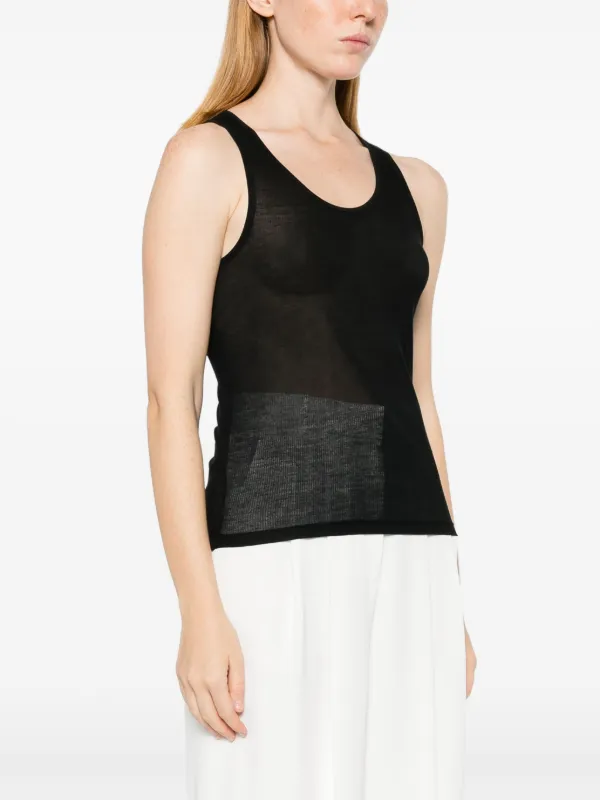 KHAITE Fanny Tie-detailed Ruched Satin And Tulle Top - Black