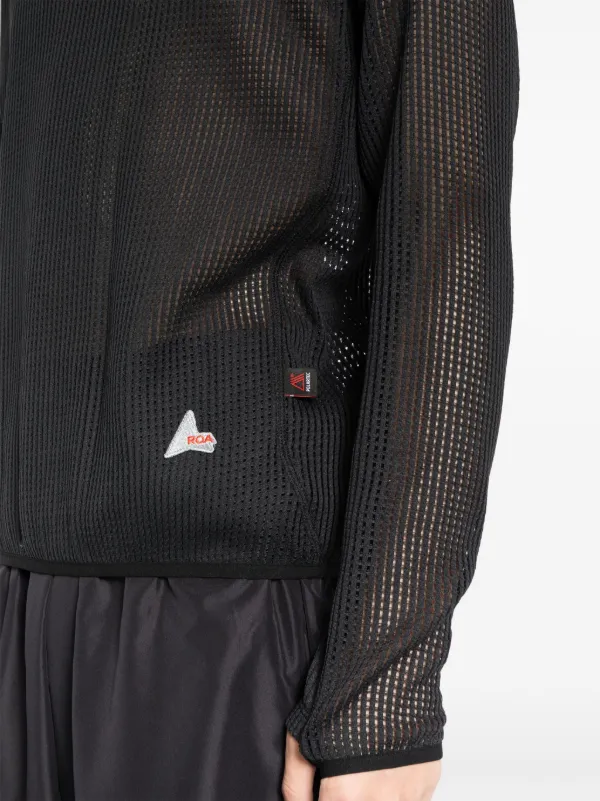 【関税込み】ROA ブラック ロゴ フーディ ROA embroidered-logo Hoodie | Black | FARFETCH GE