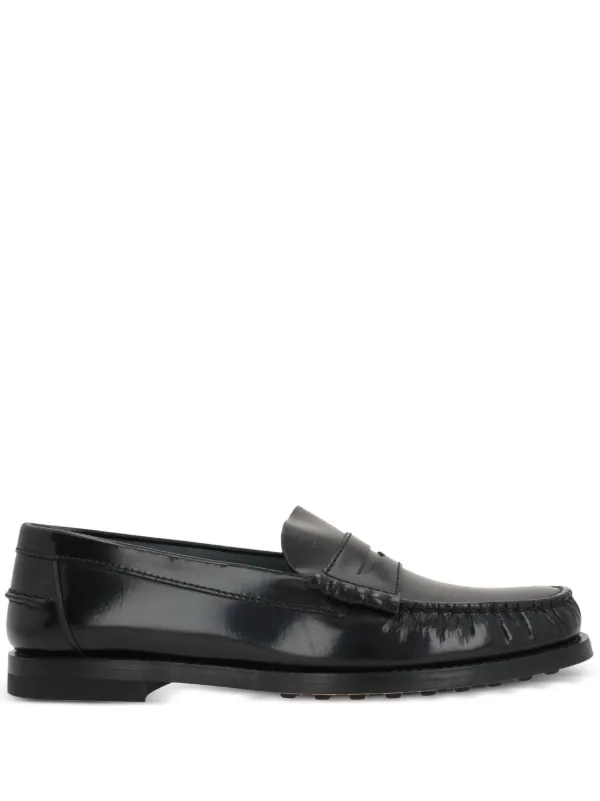 Tod's Leather Penny Loafers Black FARFETCH JO