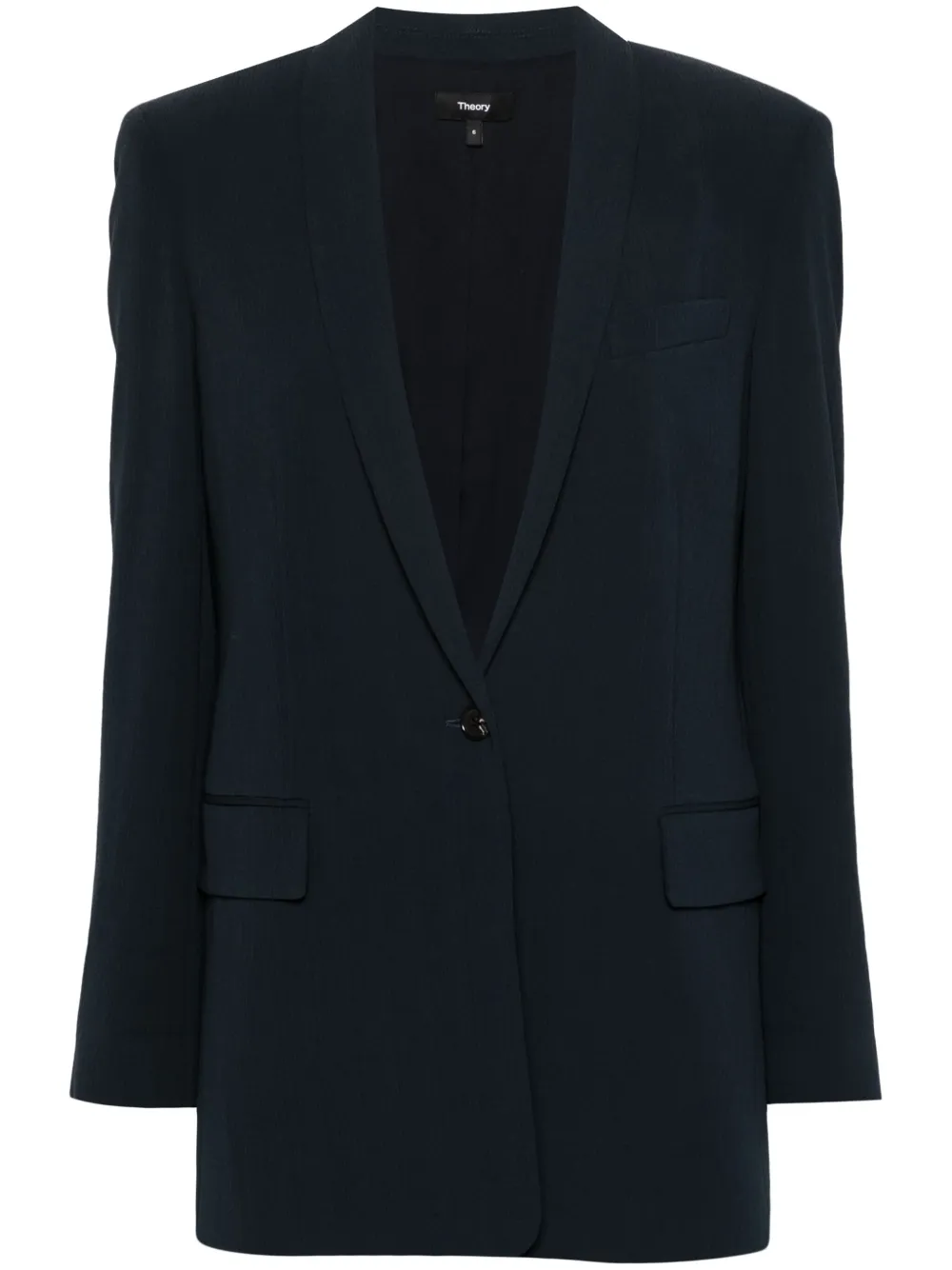 Theory Gestreepte crêpe blazer Blauw