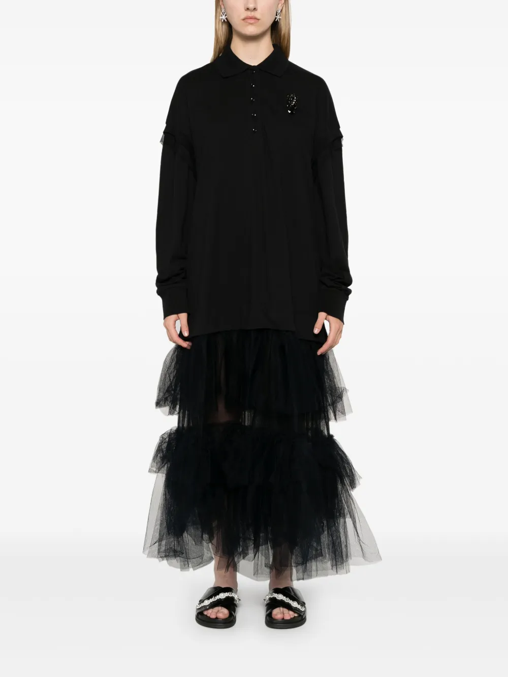 Simone Rocha Jurk met vlakken - Zwart
