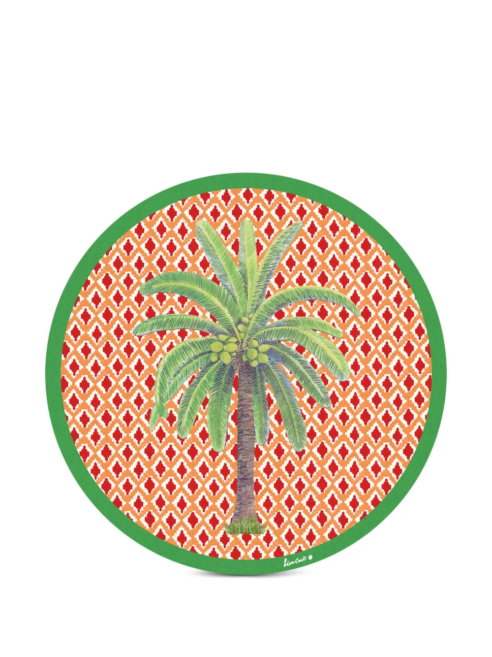 Lisa Corti Masonite Hima Palma circular place mats (set of two) - Rood