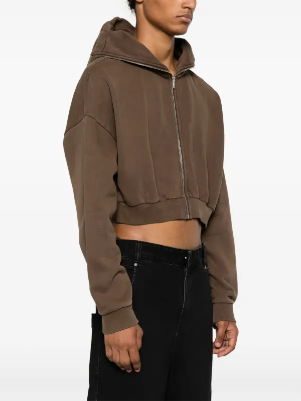 ENTIRE STUDIOS Cropped Hoodie | Brown | FARFETCH
