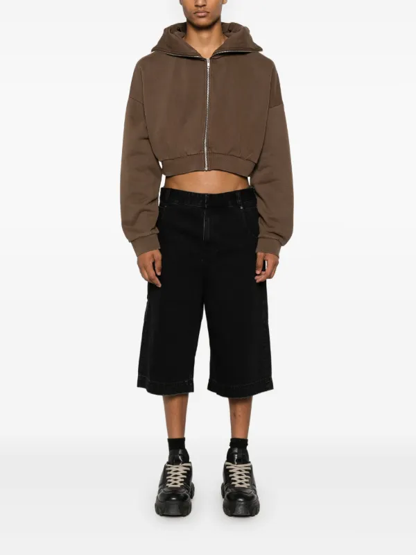 ENTIRE STUDIOS Cropped Hoodie | Brown | FARFETCH