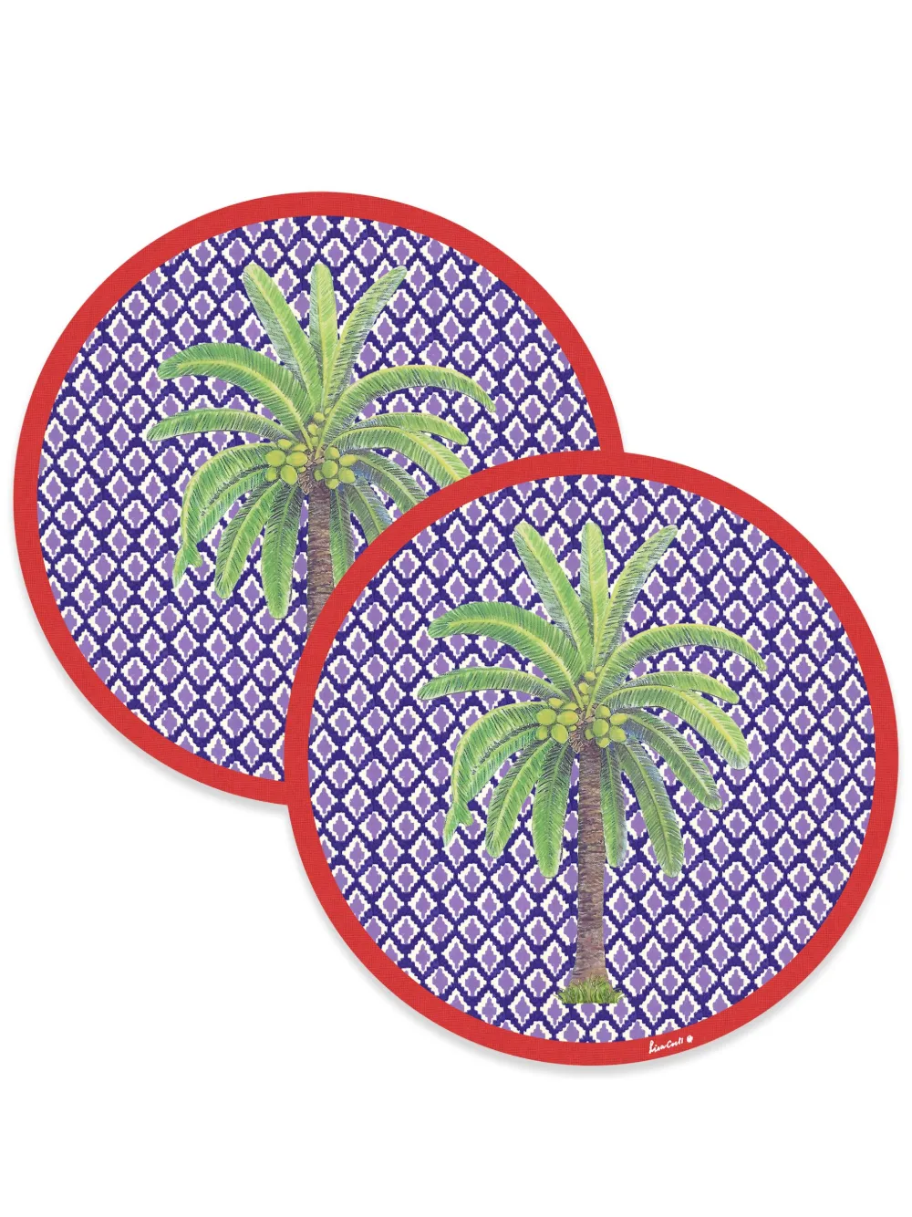 Lisa Corti Hima Palma circular place mats (set of two) - Purple