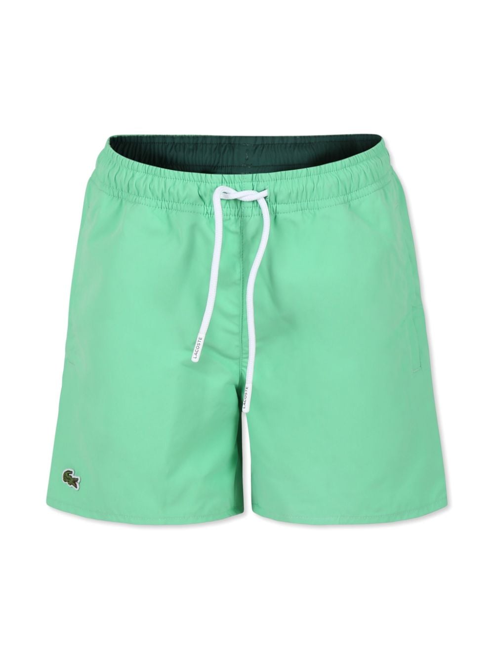 Lacoste Kids' Drawstring Swimming Shorts In Green