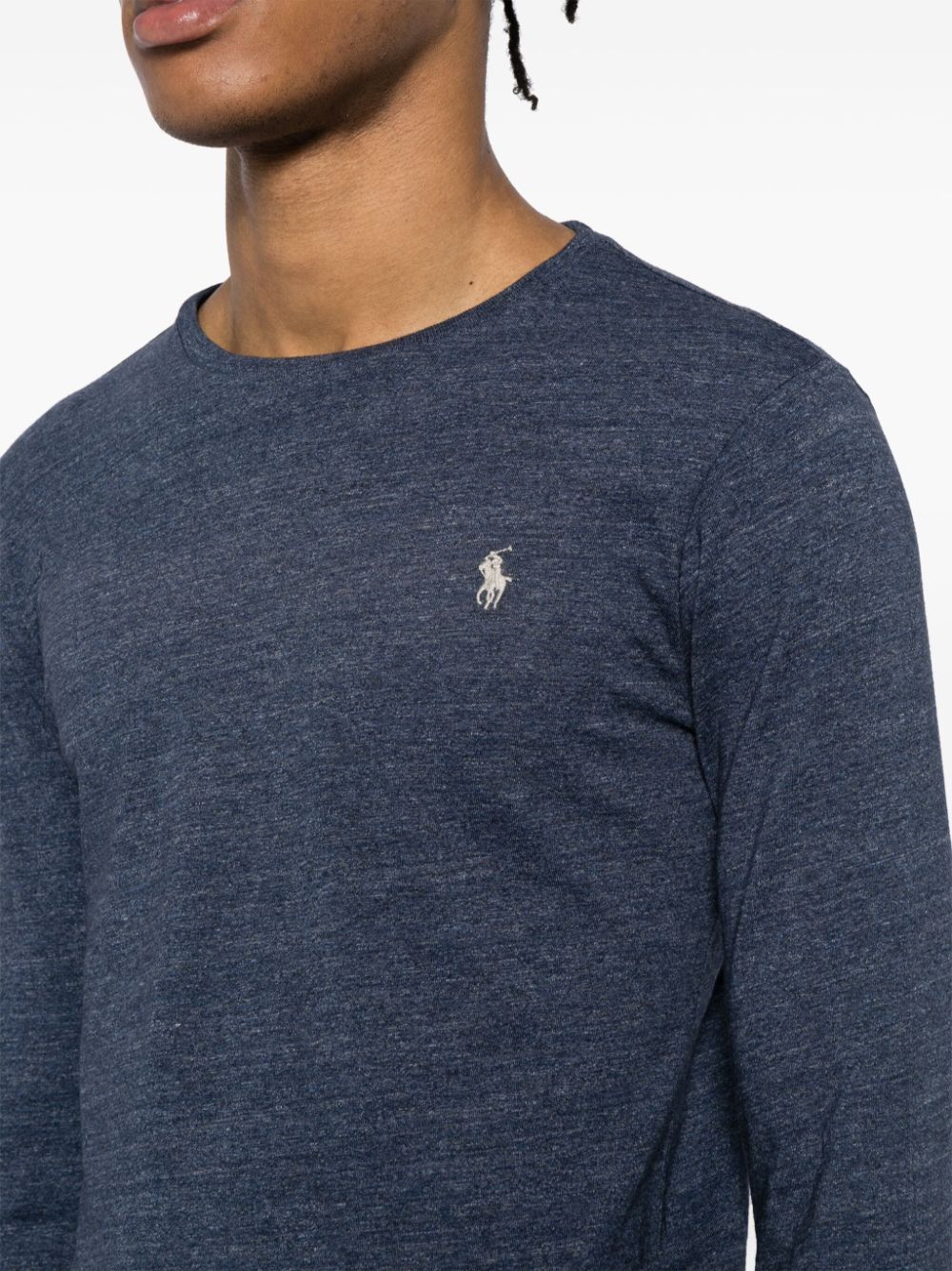 Shop Polo Ralph Lauren Polo Pony-embroidered Cotton T-shirt In Blau