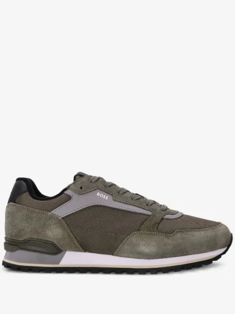 BOSS tenis de malla con ribete de gamuza