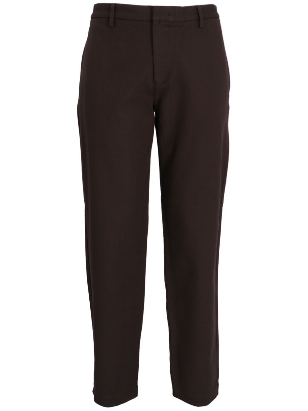 Shop Emporio Armani Cotton Tailored Trousers In Brown