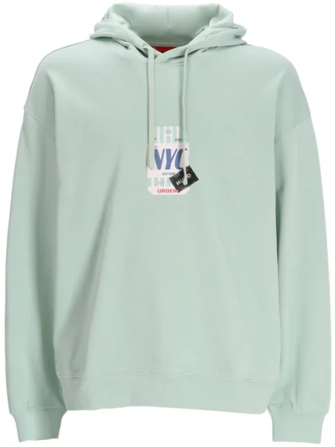 HUGO graphic-print cotton hoodie