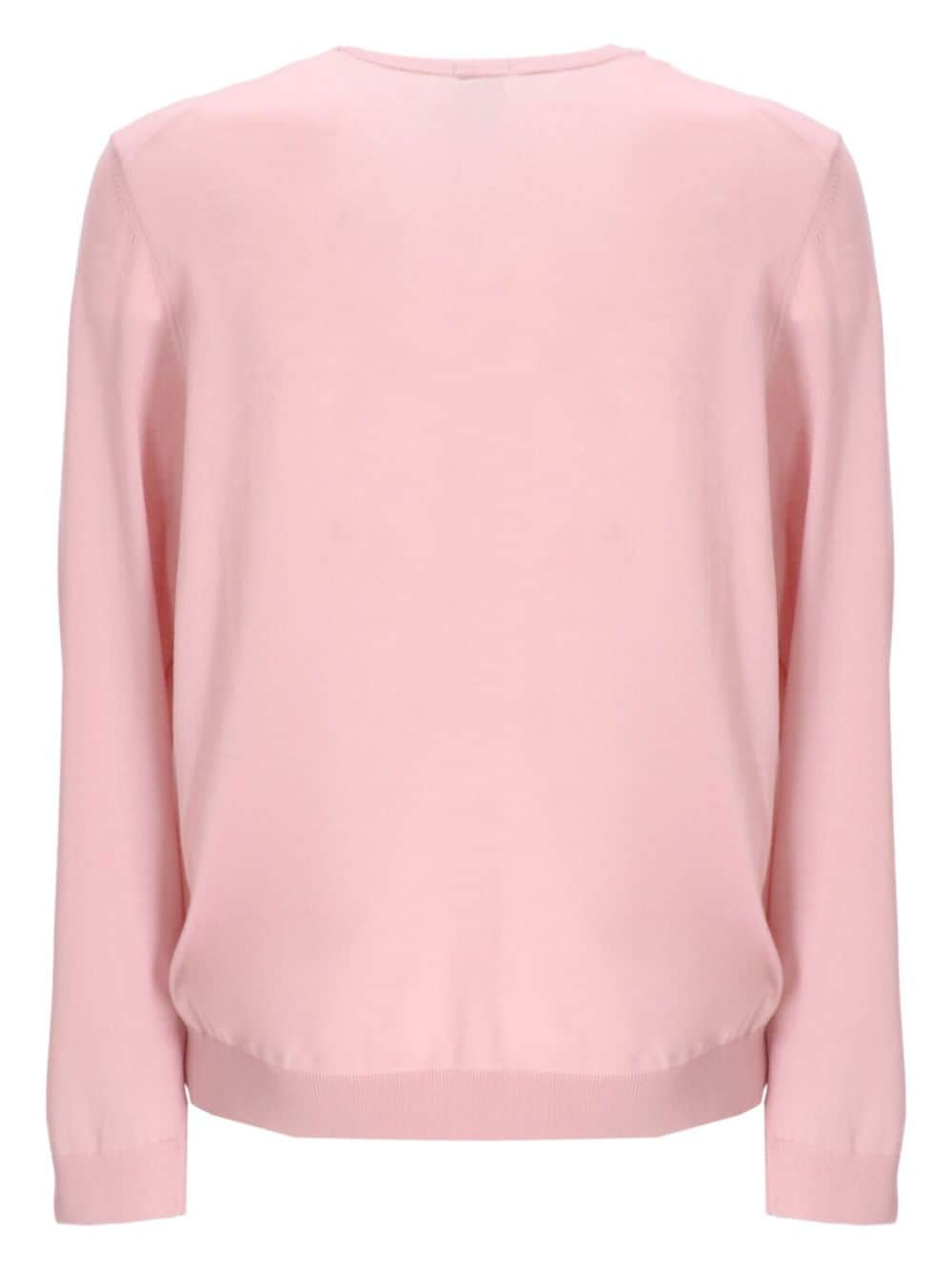 Shop Hugo Boss Leno-p Virgin-wool Jumper In Pink