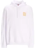 HUGO logo-print cotton hoodie - White