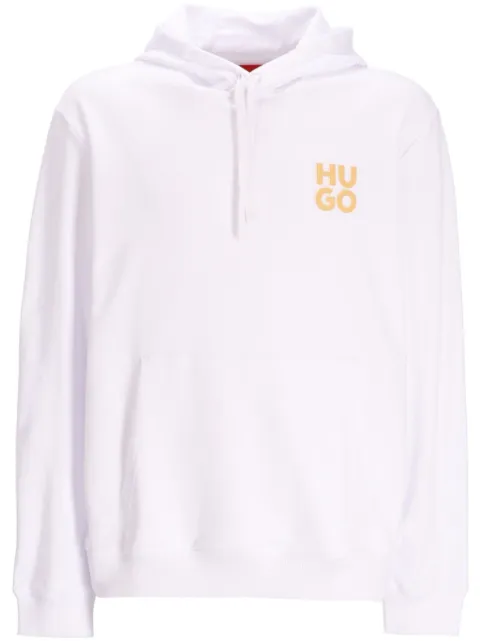 HUGO logo-print cotton hoodie