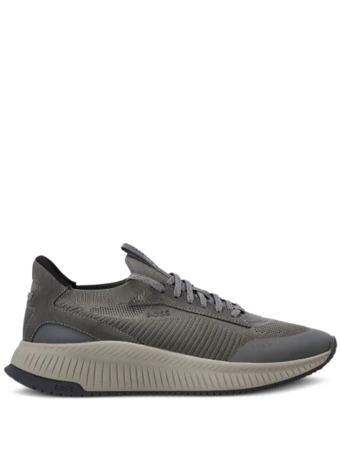 BOSS lace-up suede trainers 