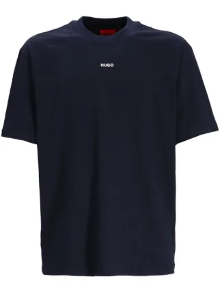 HUGO logo-print Cotton T-shirt | Blue | FARFETCH