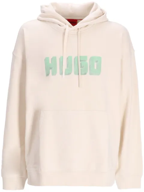 HUGO logo-print cotton hoodie