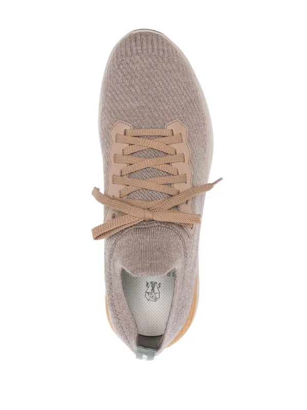 【関税込み】BRUNELLO CUCINELLI Knitted sneakers Brunello Cucinelli knitted-upper Sneakers | Brown | FARFETCH