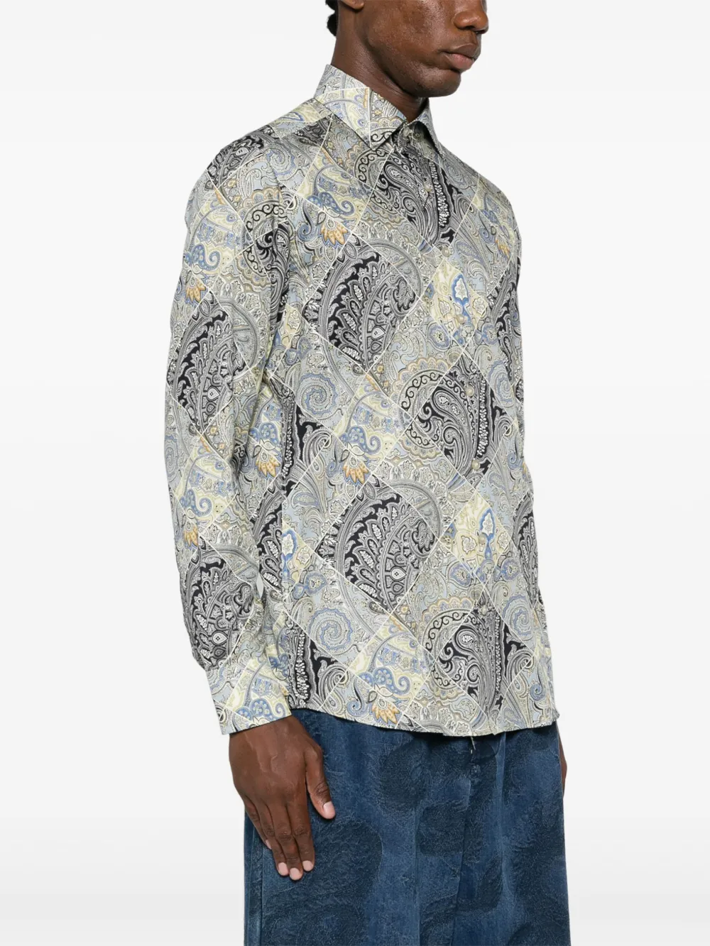 ETRO Overhemd met paisley-print Blauw