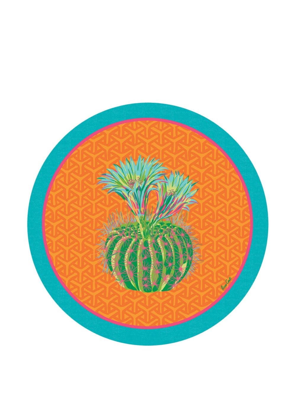 Lisa Corti Masonite Cactus circular place mats (set of two) - Oranje