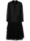 Simone Rocha tulle-netting flared dress - Black