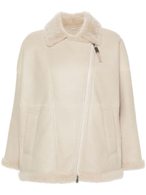 Brunello Cucinelli shearling biker jacket 