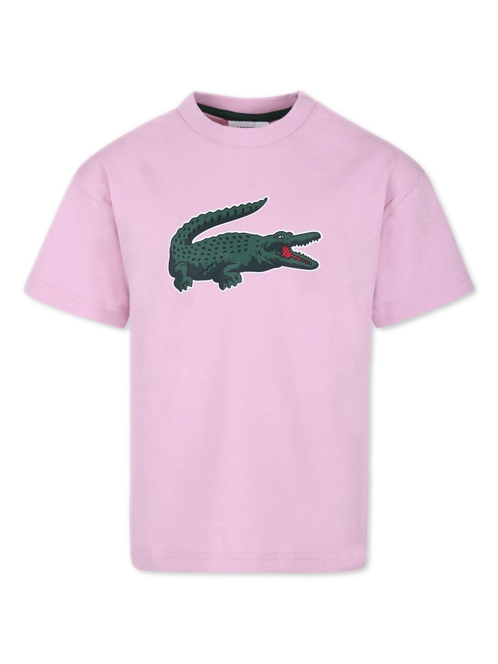 Lacoste Kids logo-print organic cotton T-shirt - Pink