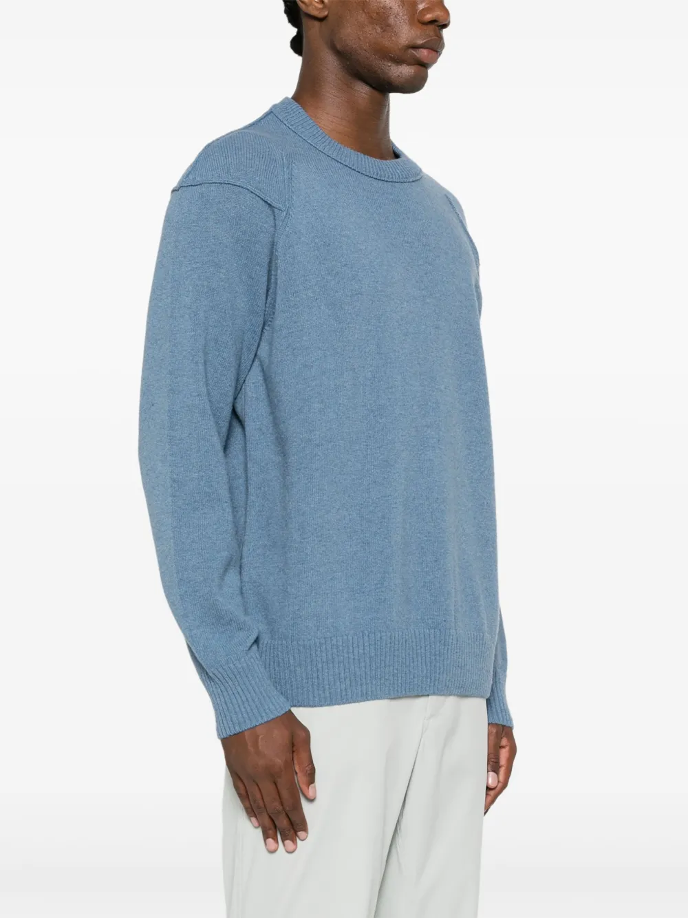 C.P. Company Trui van wolblend met lensdetail Blauw