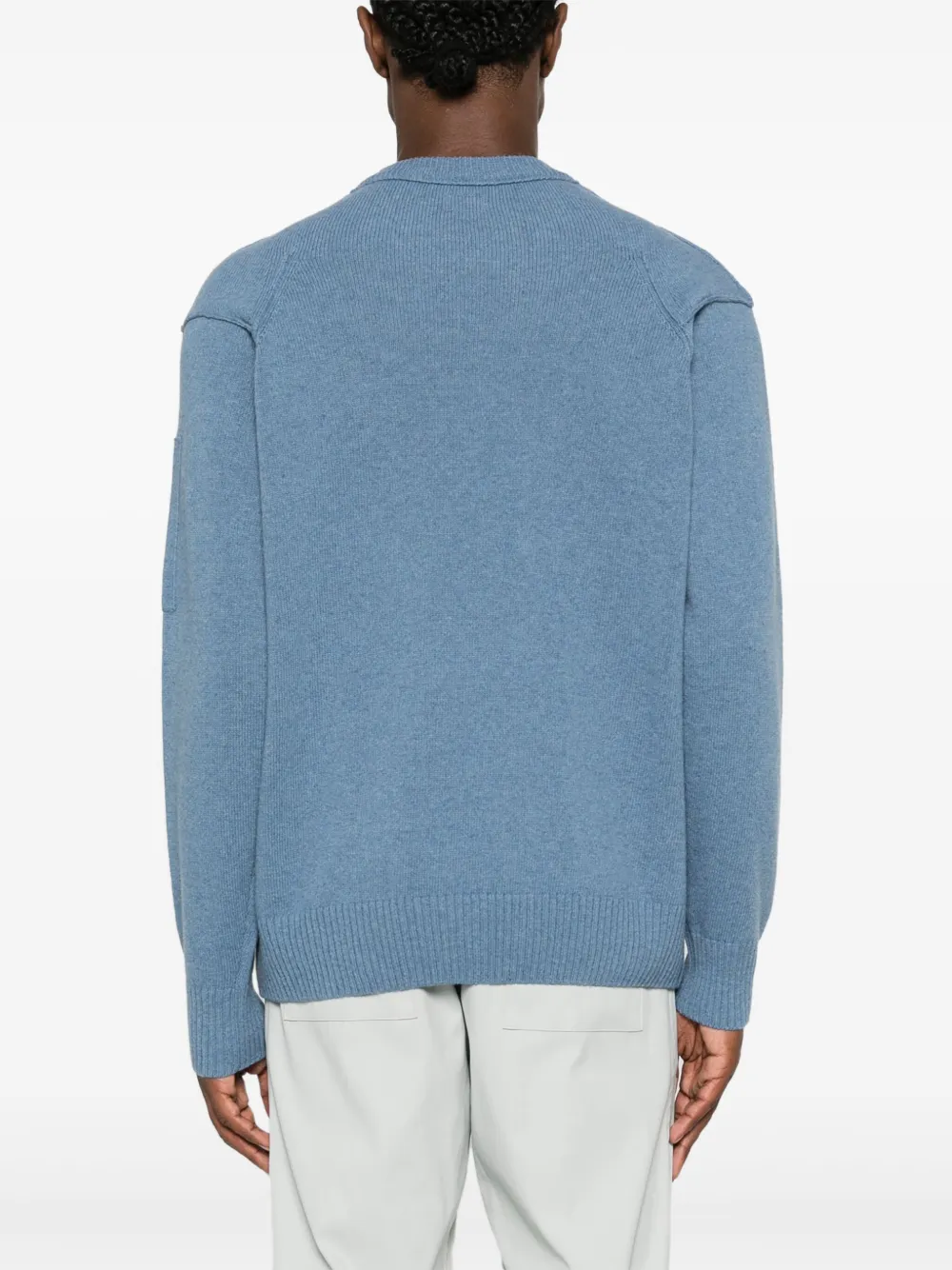 C.P. Company Trui van wolblend met lensdetail Blauw