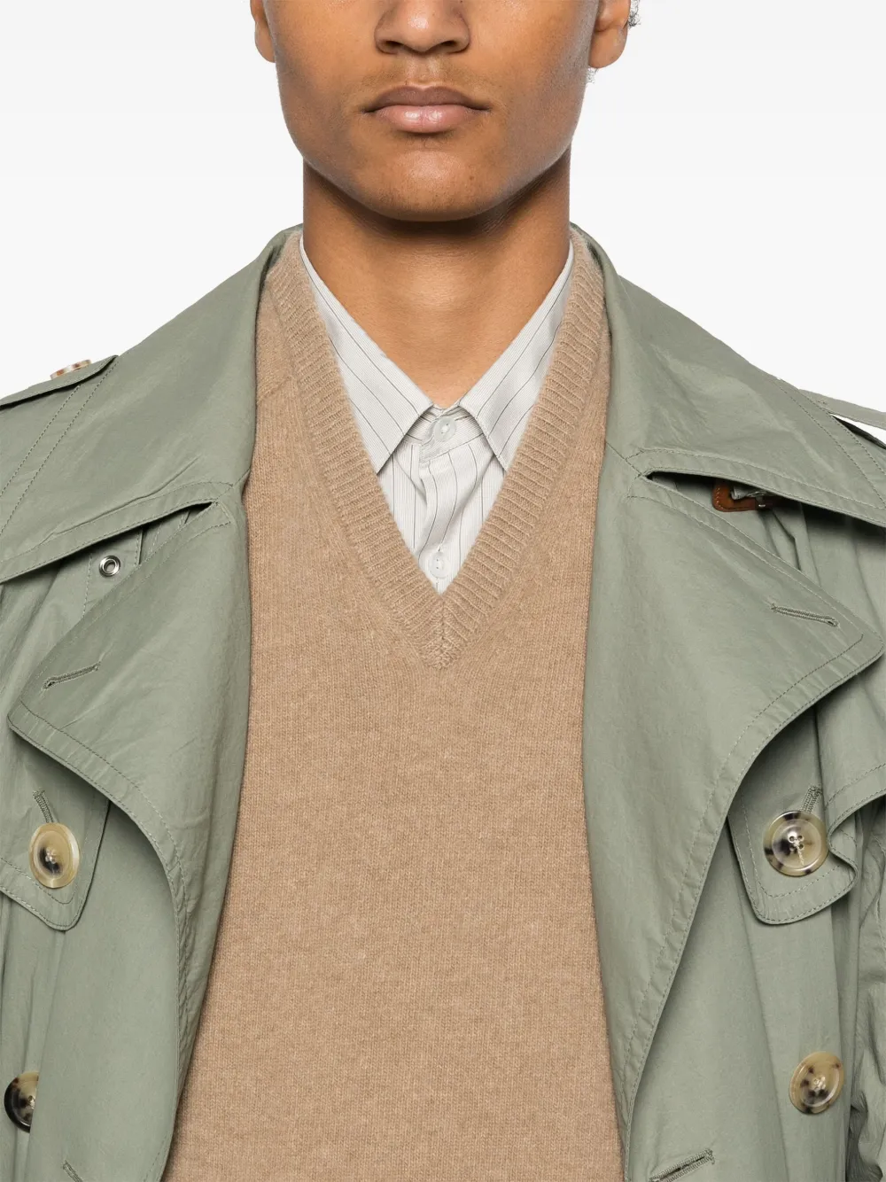 Maison Margiela Wollen trui met V-hals Beige