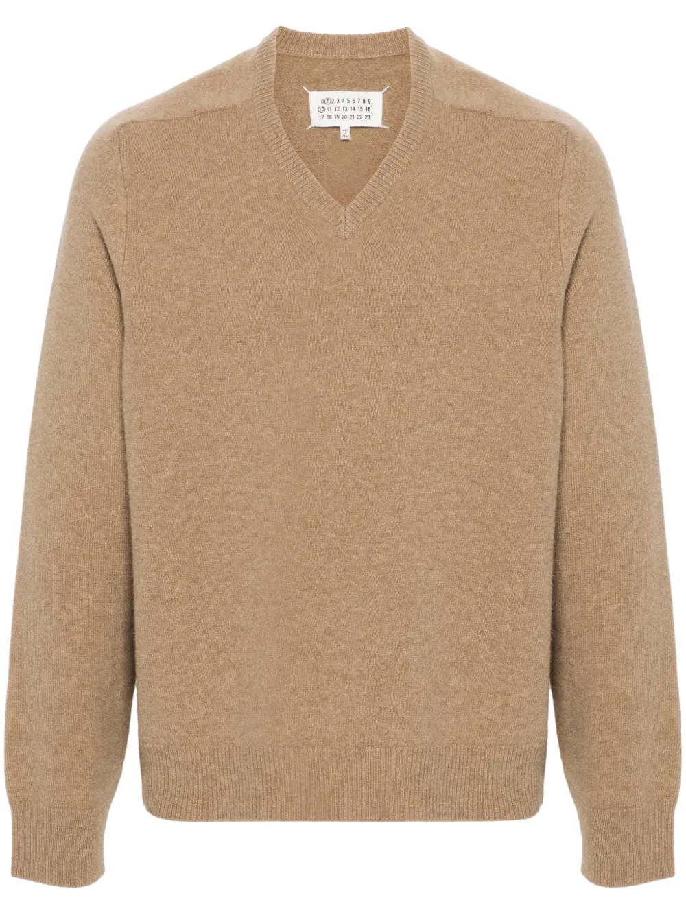 Maison Margiela Wollen trui met V-hals Beige