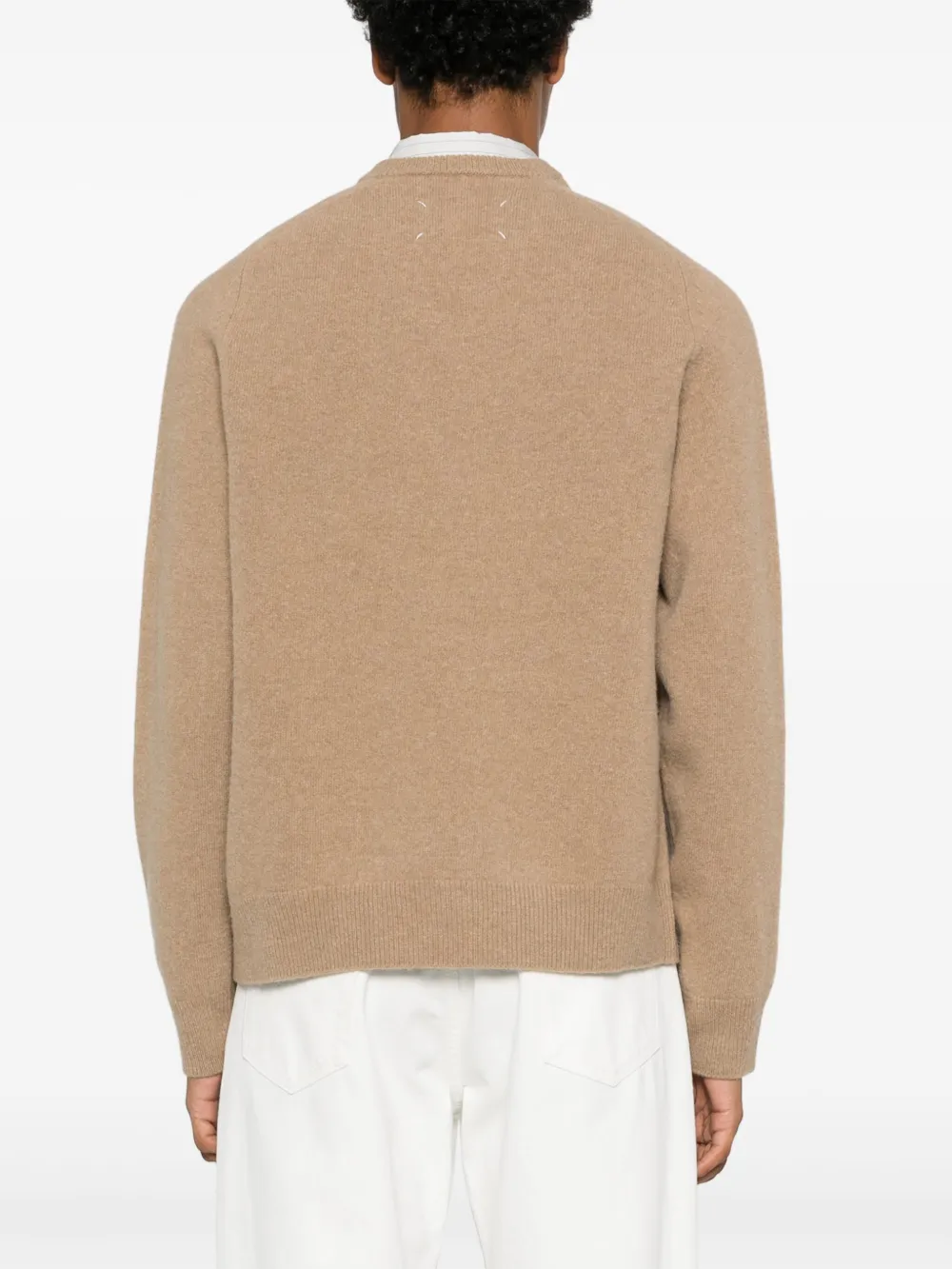 Maison Margiela Wollen trui met V-hals Beige