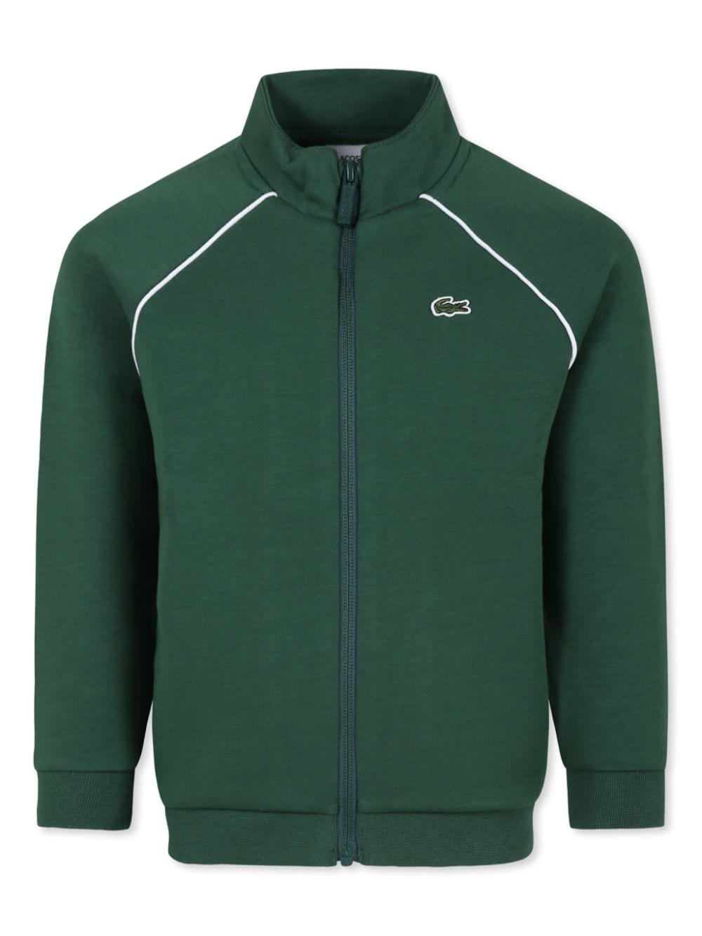 Lacoste Kids' Logo-embroidered Zip-up Cardigan In Green