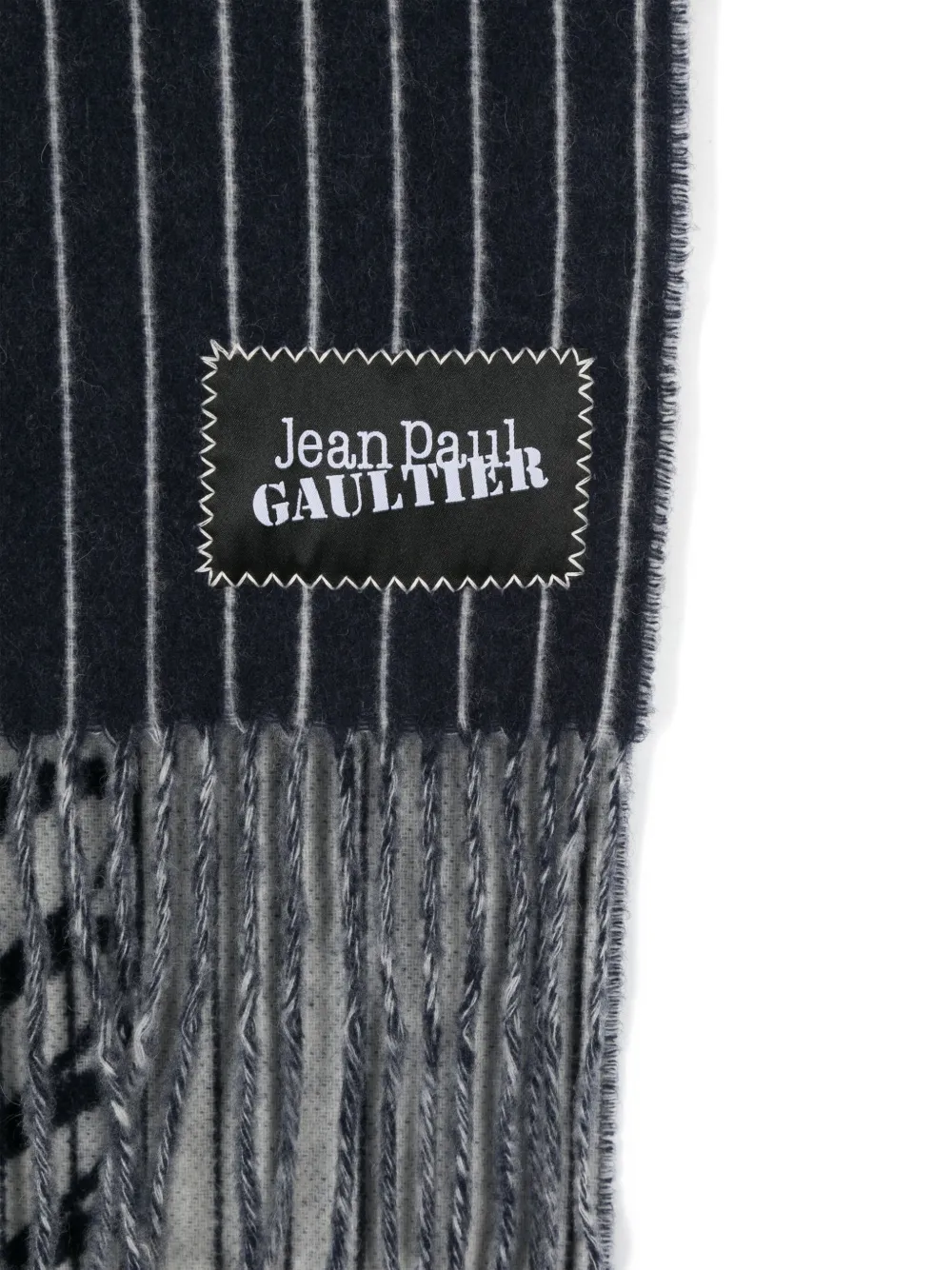 Jean Paul Gaultier Pinstripes Scarf In Blue