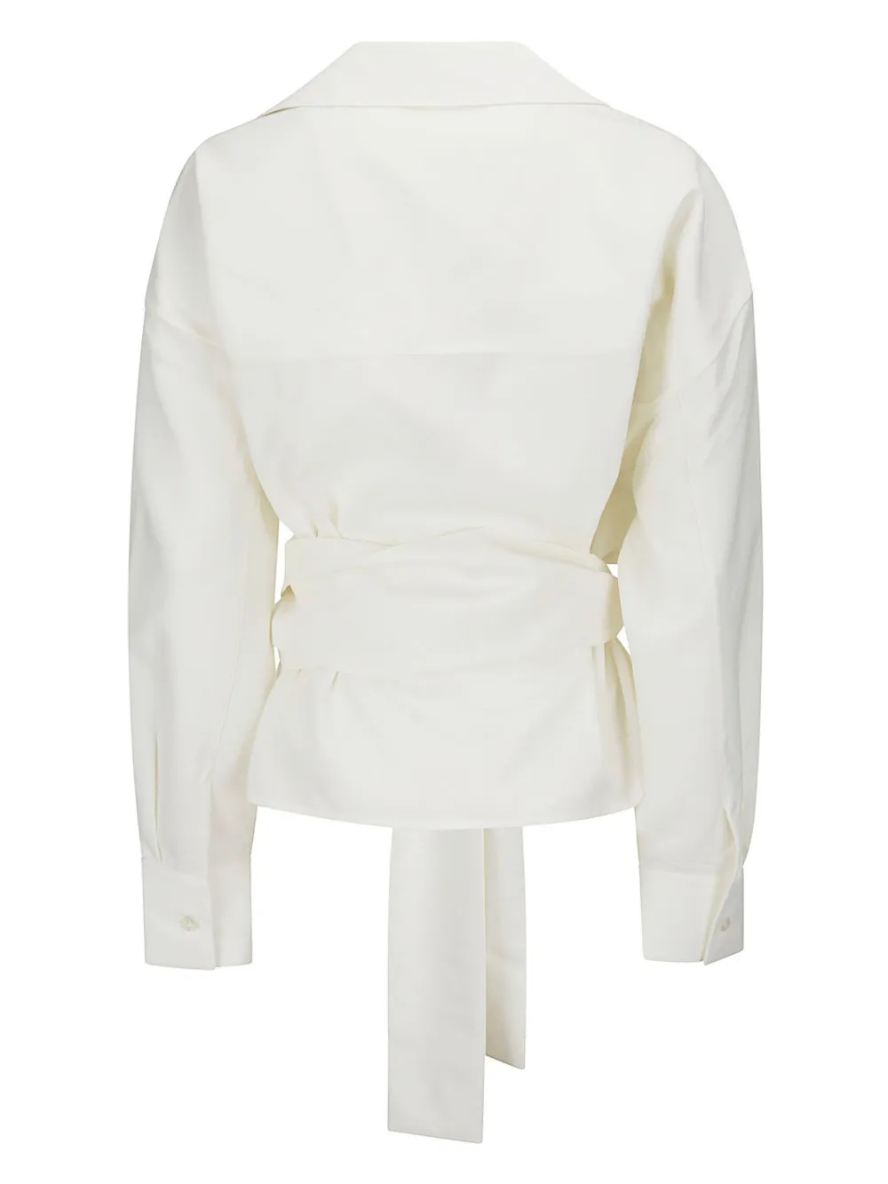 Róhe Straight blouse van wolblend met puntkraag - Wit