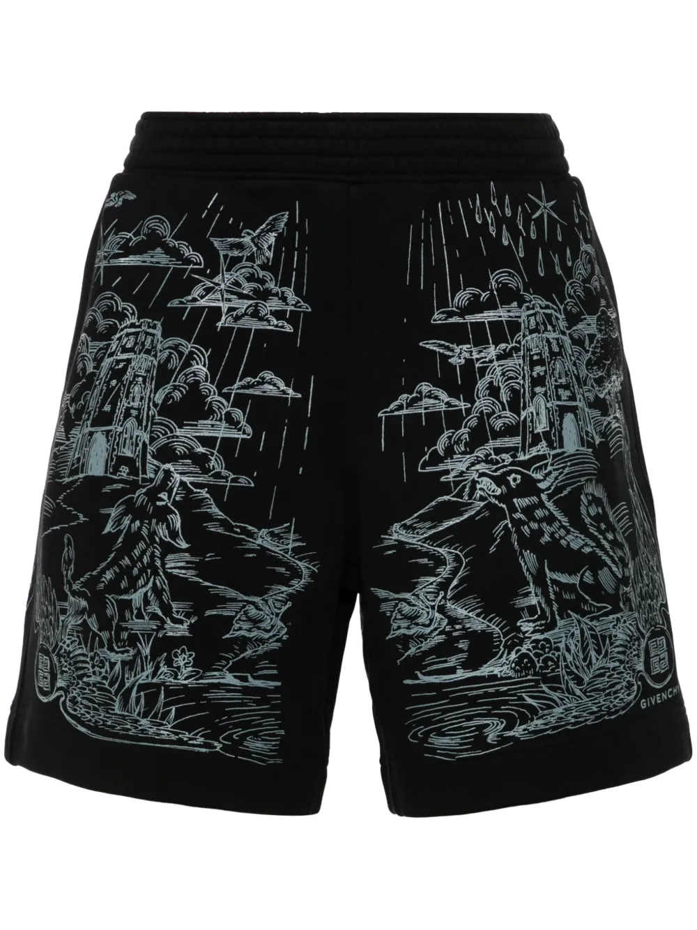 Givenchy sketch-print cotton track shorts Men