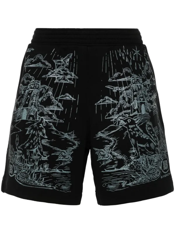 Givenchy Short De Sport a Imprime Graphique Noir FARFETCH CM