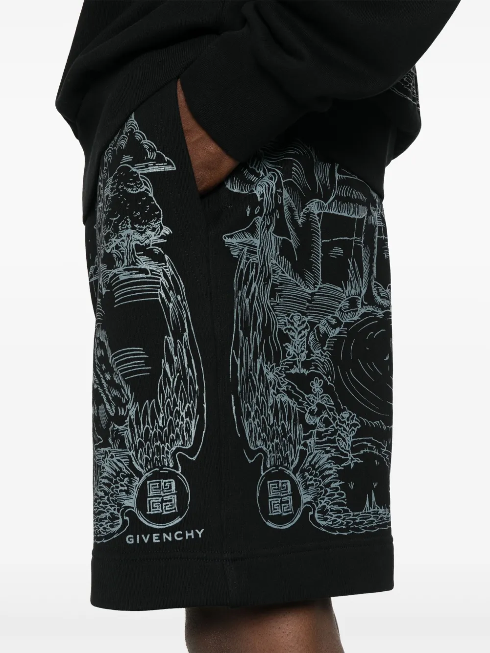 Givenchy Katoenen trainingsshorts met print Zwart