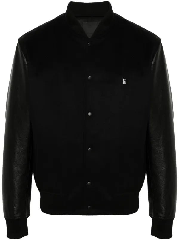 Givenchy Chamarra Bomber Con Placa Del Logo 4G Negro FARFETCH CO
