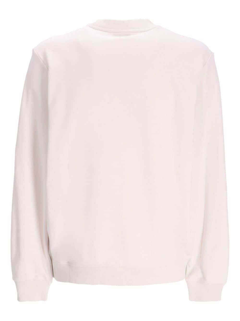 Shop Hugo Logo-print Cotton Sweatshirt In White