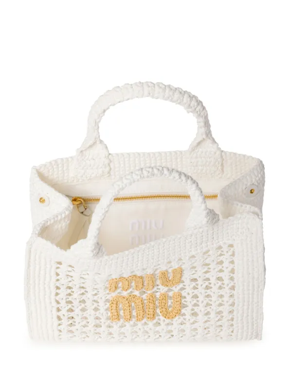 MIUMIU ラフィアハンドバック 5BE082 MIU MIU ラフィア トートバッグ (MiuMiu/かごバッグ) 5BG230