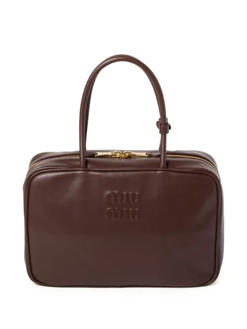 Sac Beau en cuir à logo embossé - Miu Miu - Modalova