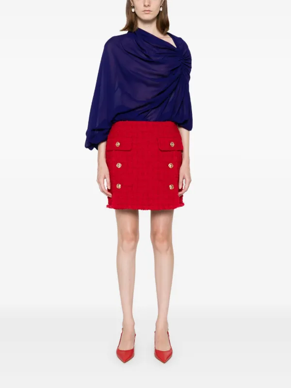 Versace Heritage Tweed Mini Skirt | Red | FARFETCH