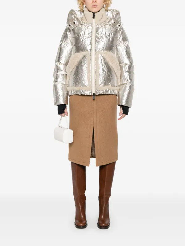 MONCLER ベージュ 長袖 Long Puffer Coat with High-Neck - Moncler Grenoble - Women