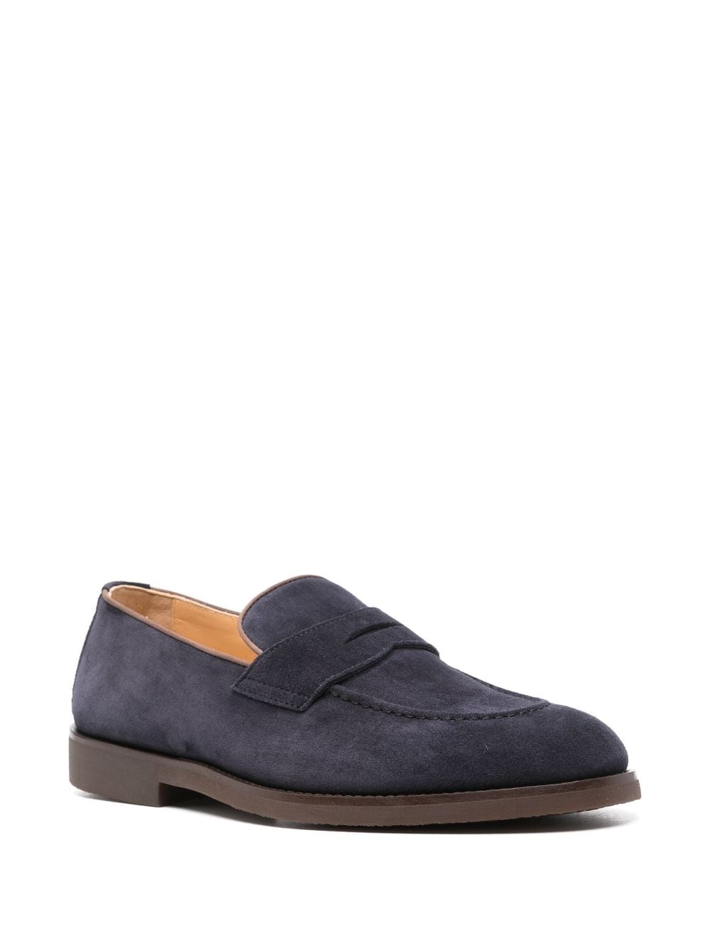 Brunello Cucinelli penny-slot suede loafers - Blauw